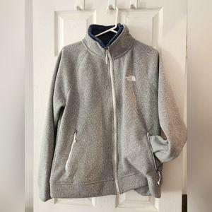 The North Face jacket, Women's, Gray, XL, Blue Sherpa Lining, EUC